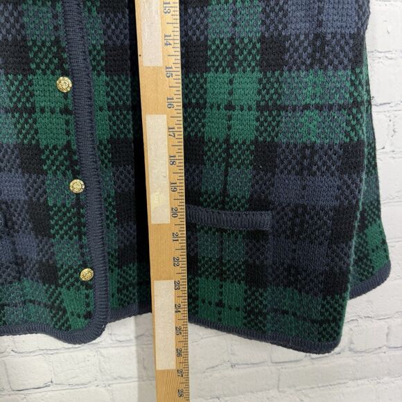Cardigan RL Christmas Women XL Chore Plaid Tartan Dark Academia Holiday Sweater - Picture 10 of 11